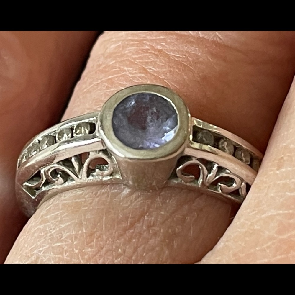 Tanzanite and Diamond White Gold Ring